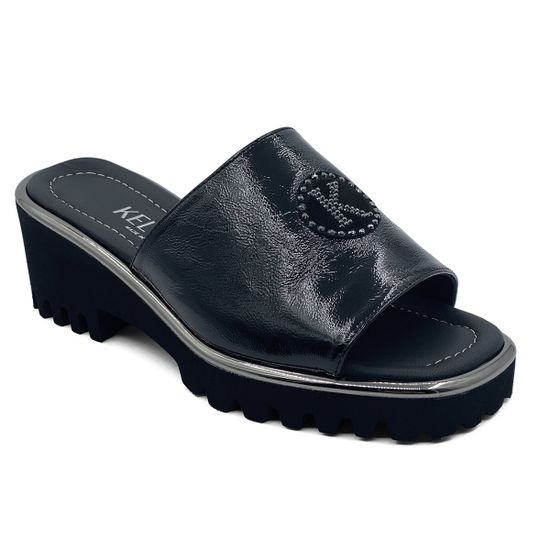 Шлепанцы KELTON наплак черный - фото 2, 