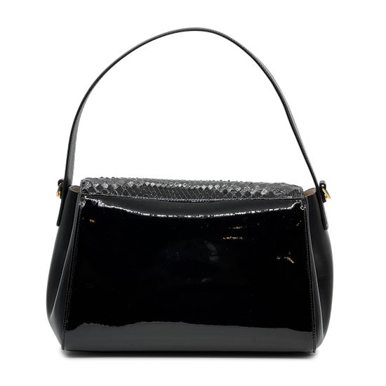 Сумка Valentino Orlandi черная лакированная из питона - фото 3, 7724 VO NERO