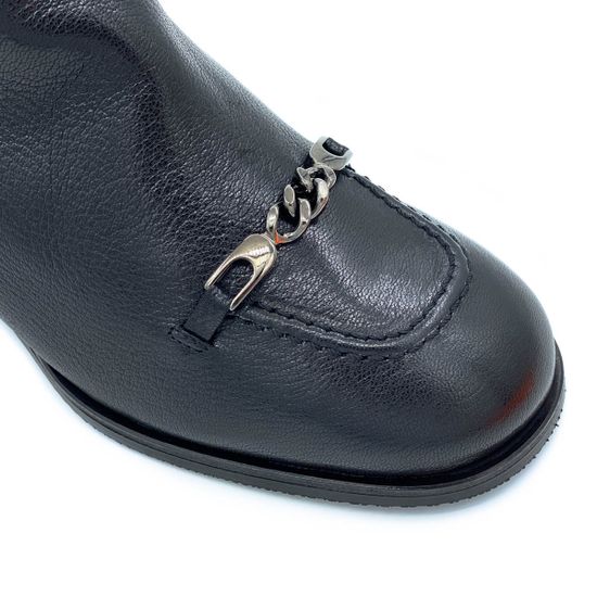 Ботильоны Mot Cle черные кожаные МЕХ - фото 6, MOT2193AM MOT