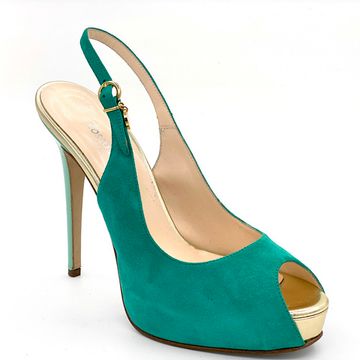 Босоножки Rosso&amp;Nero замшевые зеленые - фото 2, 3498 RN