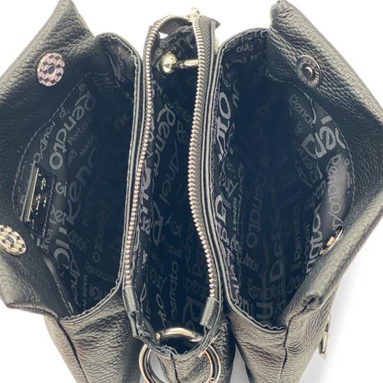 Сумка Renato Angi черная кожаная &quot;собака&quot; - фото 4, 