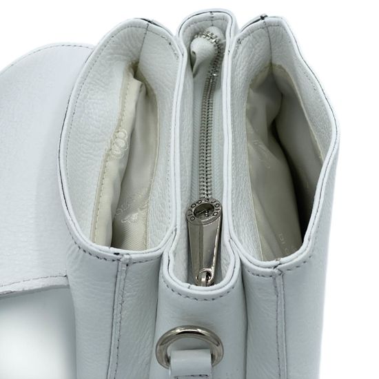 Клатч Di Gregorio белый кожаный - фото 6, 