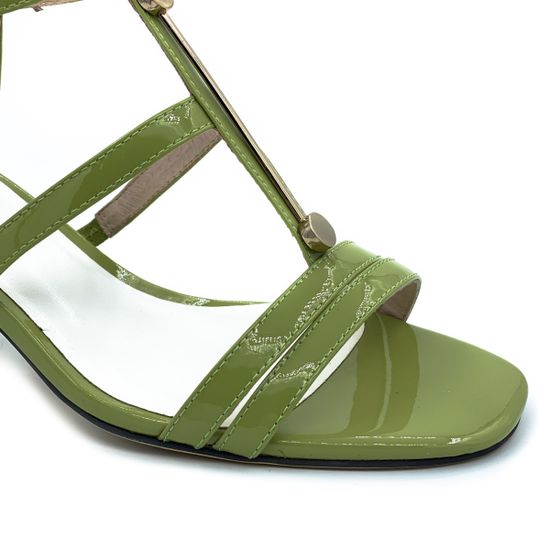 Босоножки Cover зеленые из лакированной кожи - фото 6, 