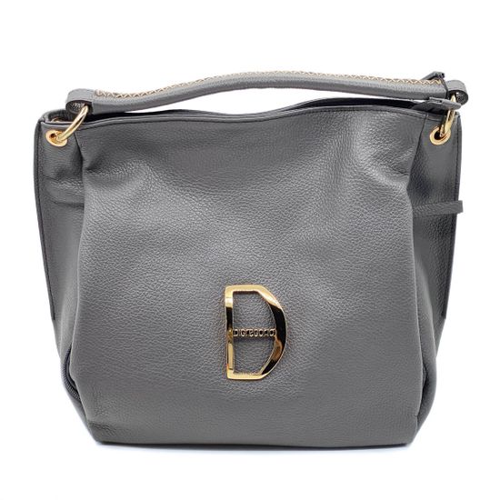 Сумка Di Gregorio серая кожаная - фото 1, 