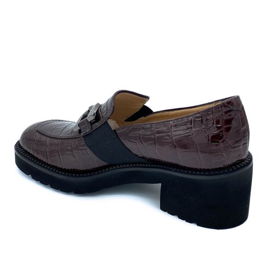 Лоферы Donna Soft коричневые из лакированной кожи тиснение под крокодила - фото 3, DS1571 DS MOKA