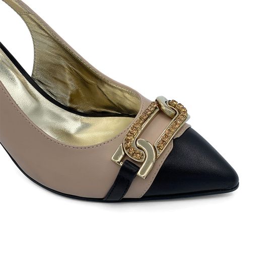 Туфли Ilasio Renzoni черно-бежевые кожаные - фото 6, 6428 IR