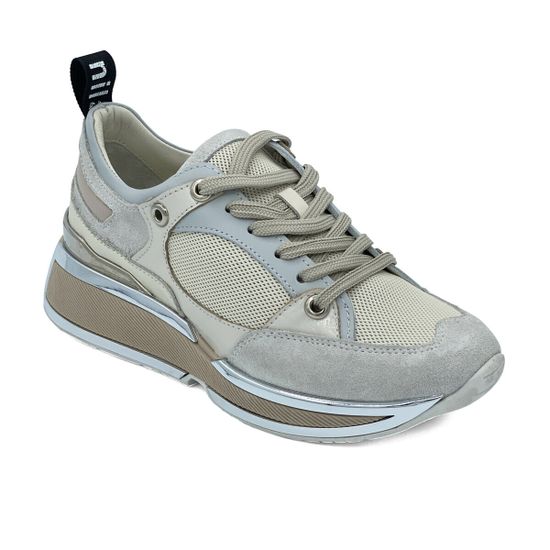 Кроссовки NILA NILA  демисезонные бело-серые кожаные/замшевые - фото 2, NO5816 NIL BIANCO