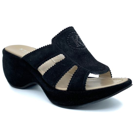 Сабо Kelton черные замшевые - фото 2, H0416 KEL