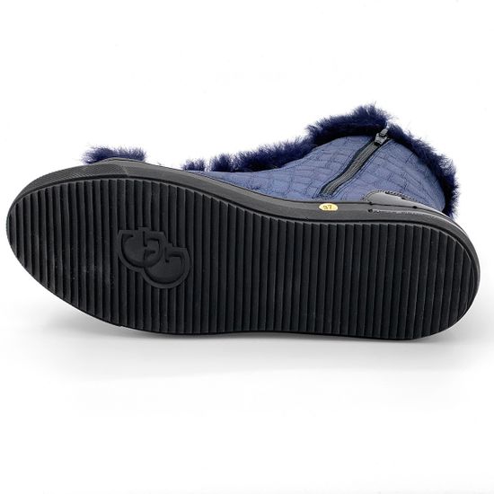 Ботинки Giada Gabrielli синие кожаные МЕХ - фото 4, 