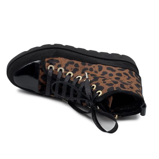 Ботинки Giorgio Brato Zamponi черные кожа/лак с леопардовым принтом на меху - фото 5, 8392 GB