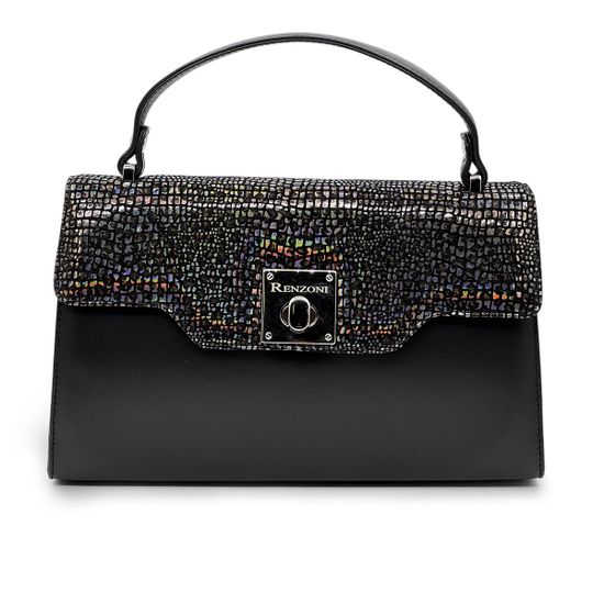 Сумка Ilasio Renzoni черная кожаная - фото 1, B8731 IR NERO