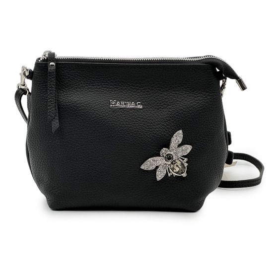 Сумка Marina Creazioni черная кожаная с пчелкой - фото 1, B6864 MC NERO FLY