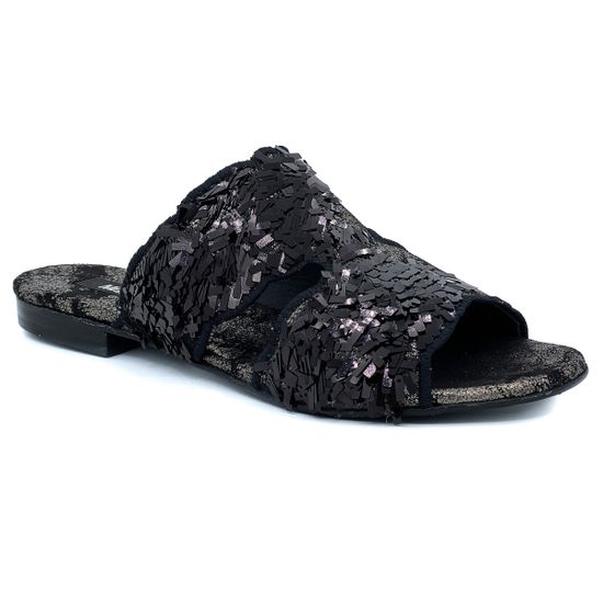 Шлепанцы Mimmu черно-бронзовые - фото 2, 