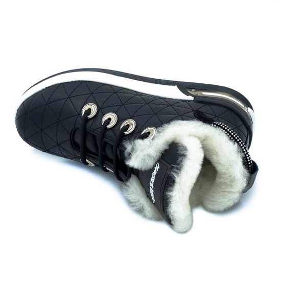 Кроссовки Marcelo Lopez черные кожаные МЕХ - фото 5, ER15921 ML NERO