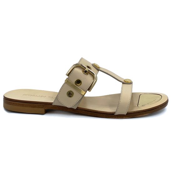 Шлепанцы Loretta Pettinari бежевые кожаные - фото 1, 