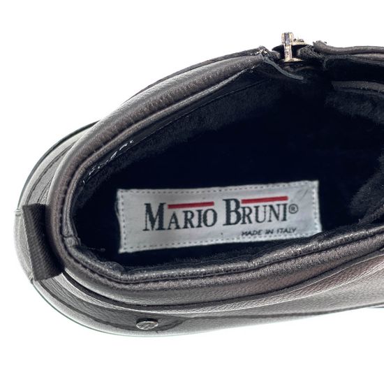 Ботинки Mario Bruni черные кожаные МЕХ - фото 7, 13876 MB NERO