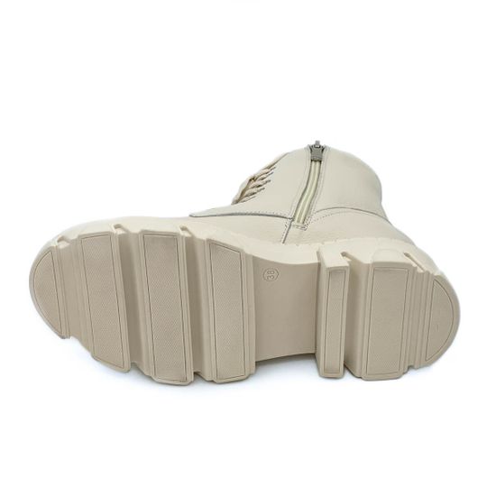 Ботинки Cover светло-бежевые кожаные Мех - фото 4, 21050-2 COV BIANCO