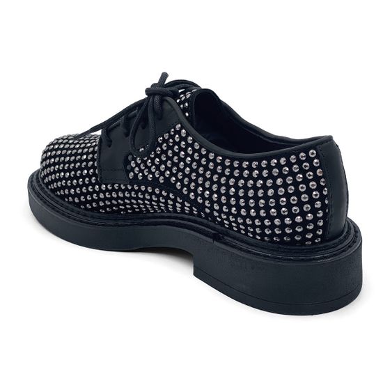 Полуботинки Mimmu черные замшевые демисезонные клепки метал - фото 3, F303M24 MIM MET851