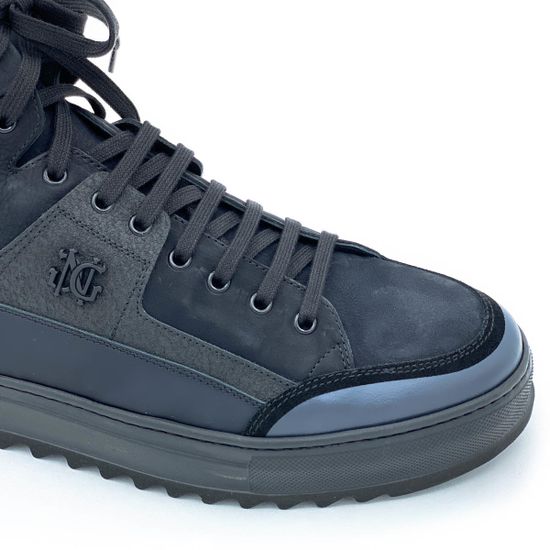 Ботинки Giampieronicola синие МЕХ комбинация кожи и замши - фото 6, 