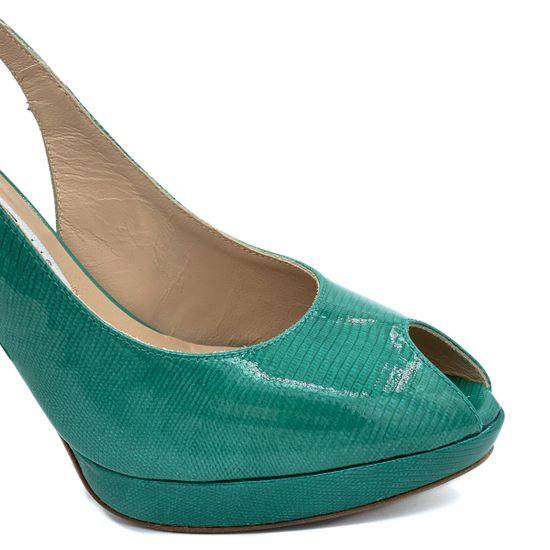 Босоножки Left&amp;Right зеленые из лакированной кожи - фото 6, 