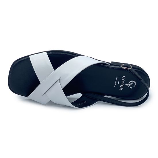 Босоножки CV COVER бело-черные кожаные - фото 5, 1337-11 COV