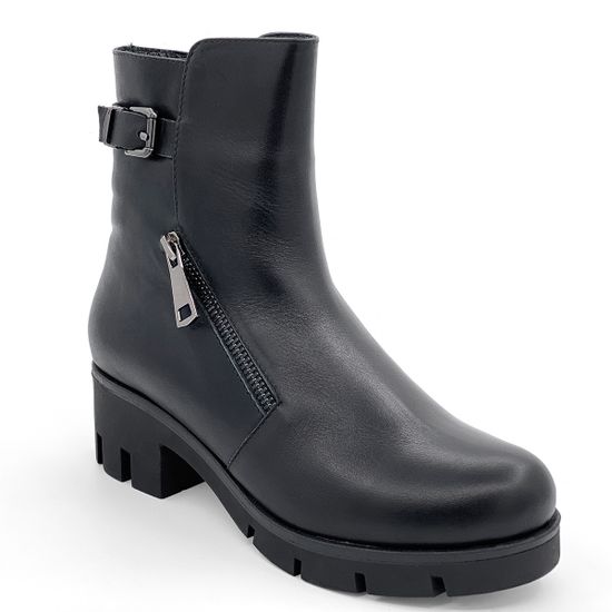 Ботинки Cover черные кожаные МЕХ - фото 2, 