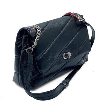 Сумка Marina Creazioni черная из стеганой лакированной кожи - фото 2, B6714  MC NERO LAK