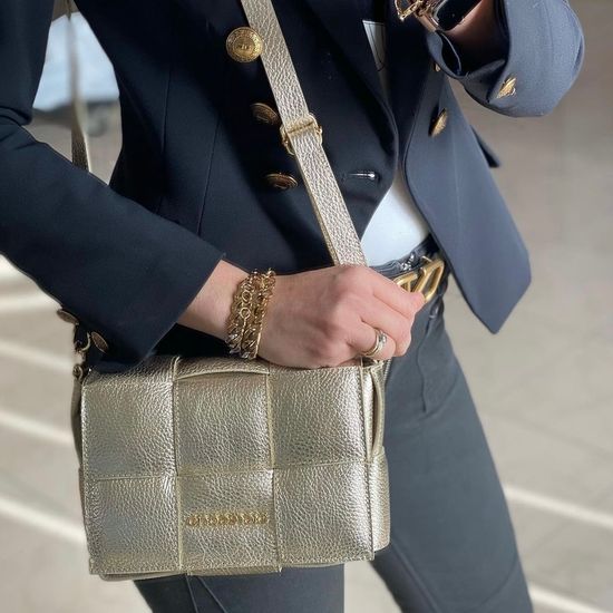 Сумка Di Gregorio золотая кожаная, 