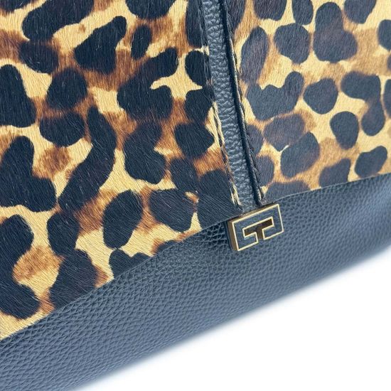 Сумка Loristella черная кожаная/пони принт "леопард" - фото 5, 2735 LS LEO