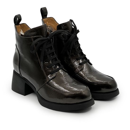 Ботинки Donna Soft коричневые лакированные на меху - фото 7, DS2207M DS PEPPER