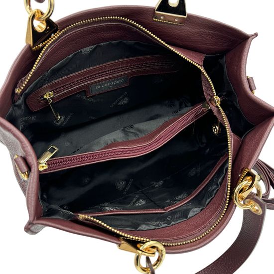 Сумка Di Gregorio бордовая кожаная - фото 6, 1974 DG BORDEAUX