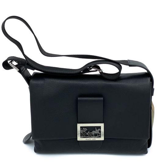 Сумка-мессенджер Renato Angi черная кожаная - фото 1, 