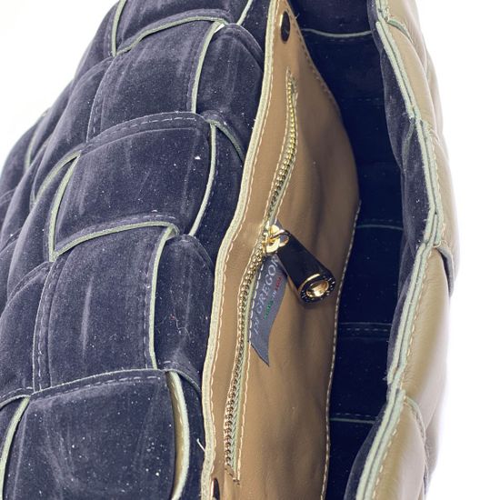 Сумка Di Gregorio зеленая кожаная плетеная - фото 5, 