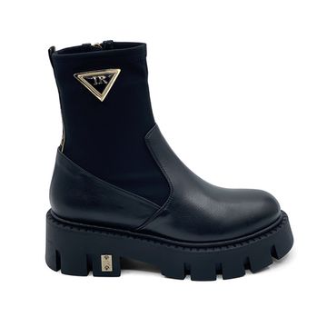 Ботинки Ilasio Renzoni черные кожа/текстиль демисезонные - фото 1, 4121 IR