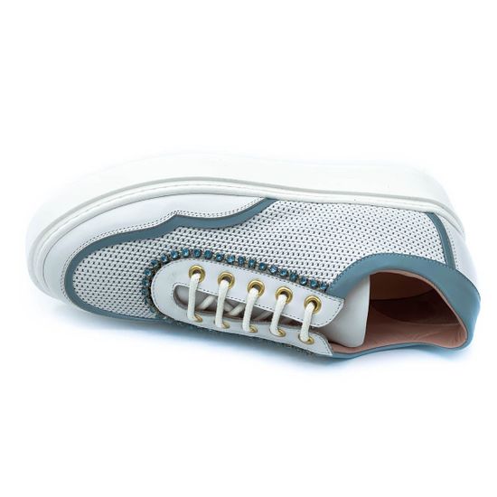 Кеды Ilasio Renzoni бело-голубые кожаные - фото 5, 4934 IR BLU