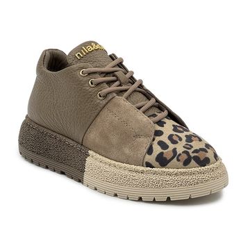 Полуботинки NILA&amp;NILA бежевые кожа/замша &quot;леопард&quot; - фото 2, NO9006 NIL BEIGE