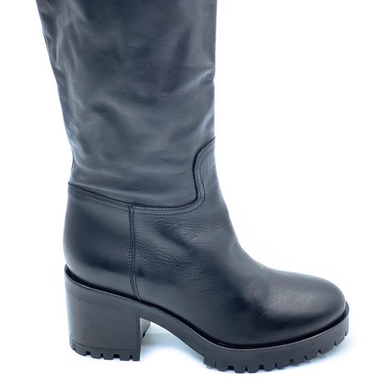 Сапоги Mimmu черные кожаные Байка - фото 4, F509K1 MIM NERO