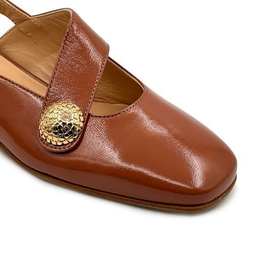 Туфли летние MOT-CLE коричневые лакированные - фото 6, MOT3216 MOT MIRISTICA