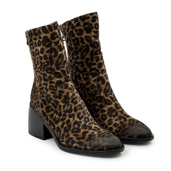 Ботильоны MIMMU замшевые бежевые принт "Леопард" на байке - фото 8, M563M14 MIM LEO