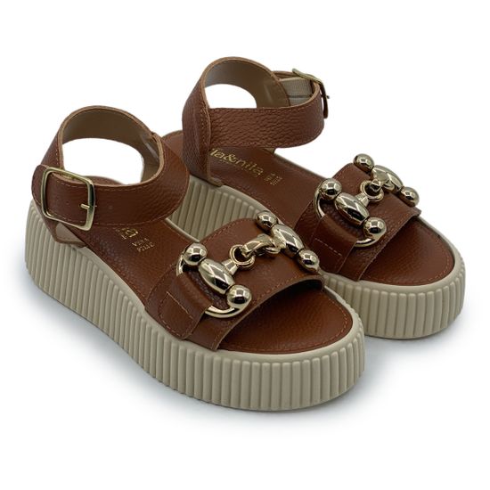 Босоножки NILA&amp;NILA коричневые кожаные - фото 7, CNN16016 NIL