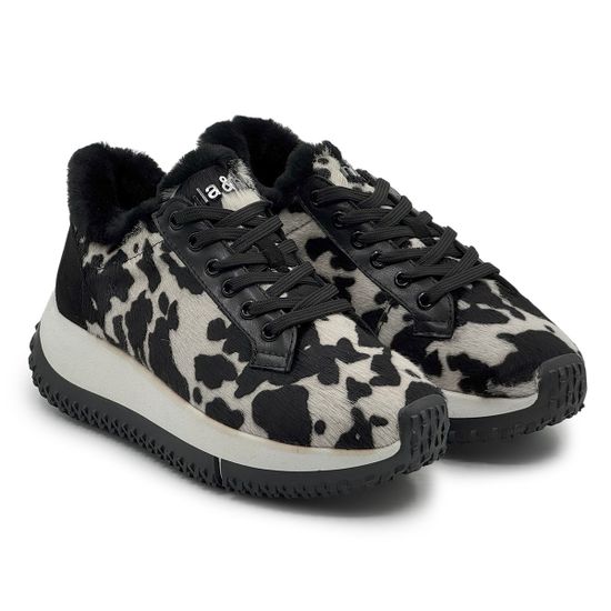 Кроссовки NILA&NILA черные/белые замша/кожа на меху - фото 8, NO9018LM NIL BIANCO/NERO