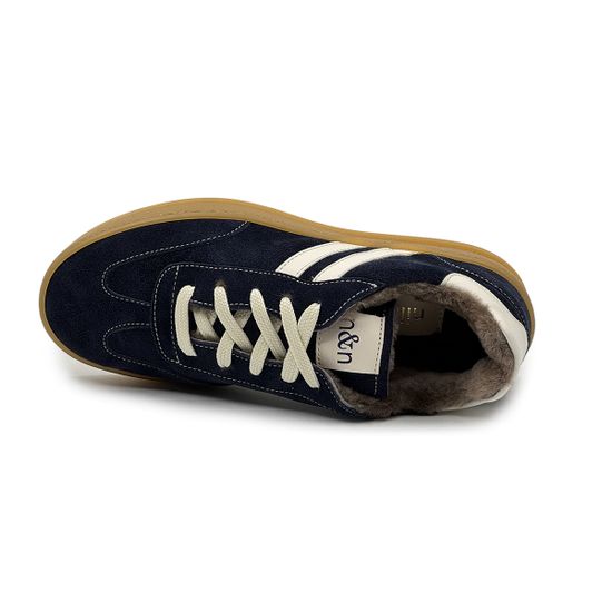 Кеды NILA&NILA темно-синие замшевые на меху - фото 5, MAS120M NIL BLU