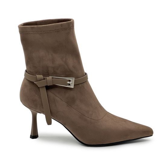 Ботильоны TUFFONI бежевые текстиль/кожа стрейч демисезонные - фото 1, 1425014TVL TUF BEIGE