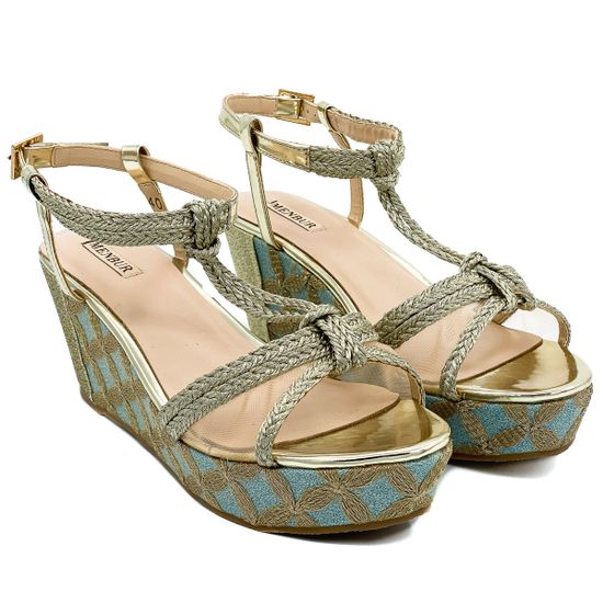 Босоножки Menbur золотые кожаные - фото 7, 