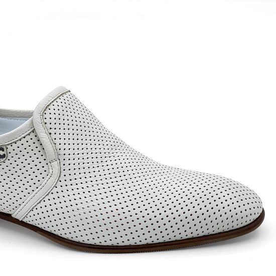 Туфли Mirko Ciccioli кожаные перфорированные белые - фото 6, 