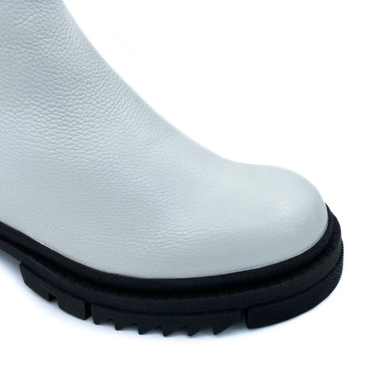 Ботинки Cover белые кожаные МЕХ - фото 6, 533203-2 COV