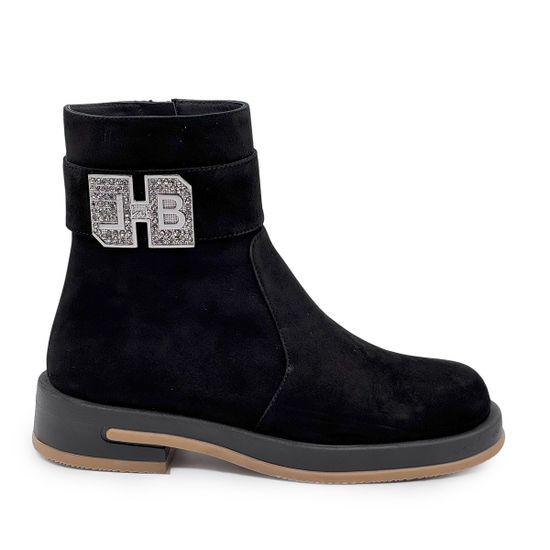 Ботинки Lab Milano черные замшевые на байке - фото 1, 4400 LAB CAMOSCIO