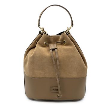 Сумка-мешок Nila&amp;Nila бежевая замша/кожа - фото 1, BNN9015 NIL BEIGE