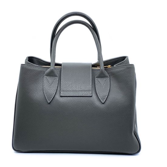 Сумка Di Gregorio серая кожаная - фото 3, 