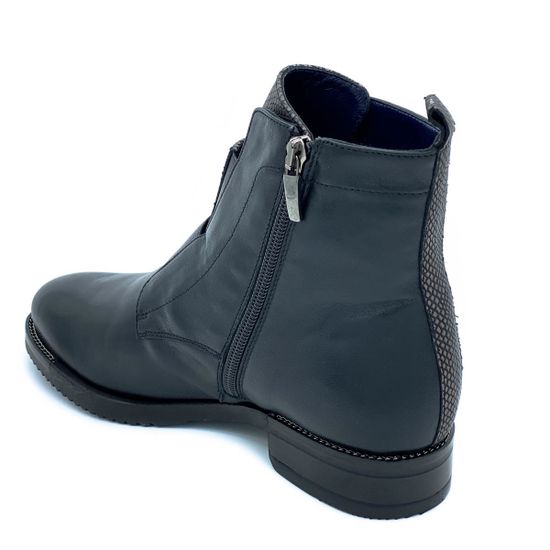 Ботинки Donna Soft черные кожаные МЕХ - фото 3, 